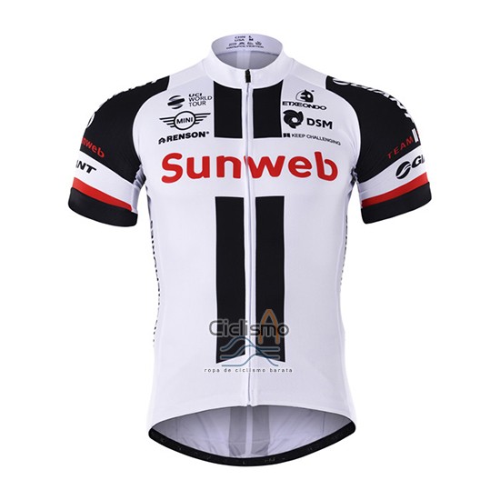 Sunweb Ropa Ciclismo Culotte Corto 2017 Mangas Cortas Blanco